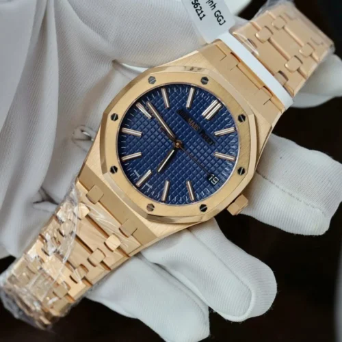 Audemars Piguet Royal Oak 41mm 15510 RG DDF 1:1 Best Edition Blue Textured Dial on RG Bracelet Super Clone